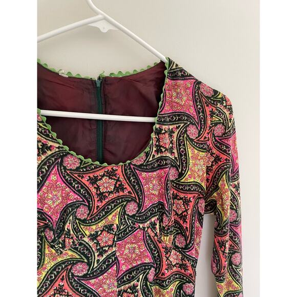 70s Vintage Boho Long Sleeve Maxi Dress - Picture 7 of 10